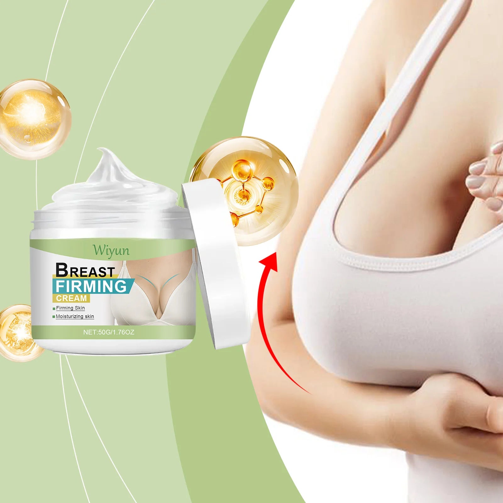 Crème Raffermissante Poitrine Liftante, Hydratante, Anti-relâchement, Améliore l'Élasticité, Absorption Rapide pour les Soins du Buste Féminin
