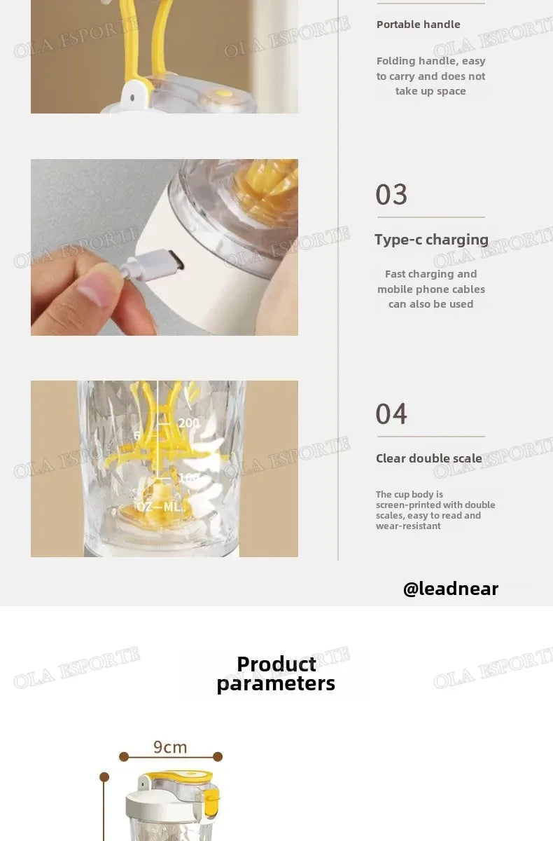 Gobelet mélangeur électrique automatique de 450 à 700 ml, bouteille de shaker de protéines portable, alimenté par piles, gobelet mélangeur entièrement automatique pour la maison
