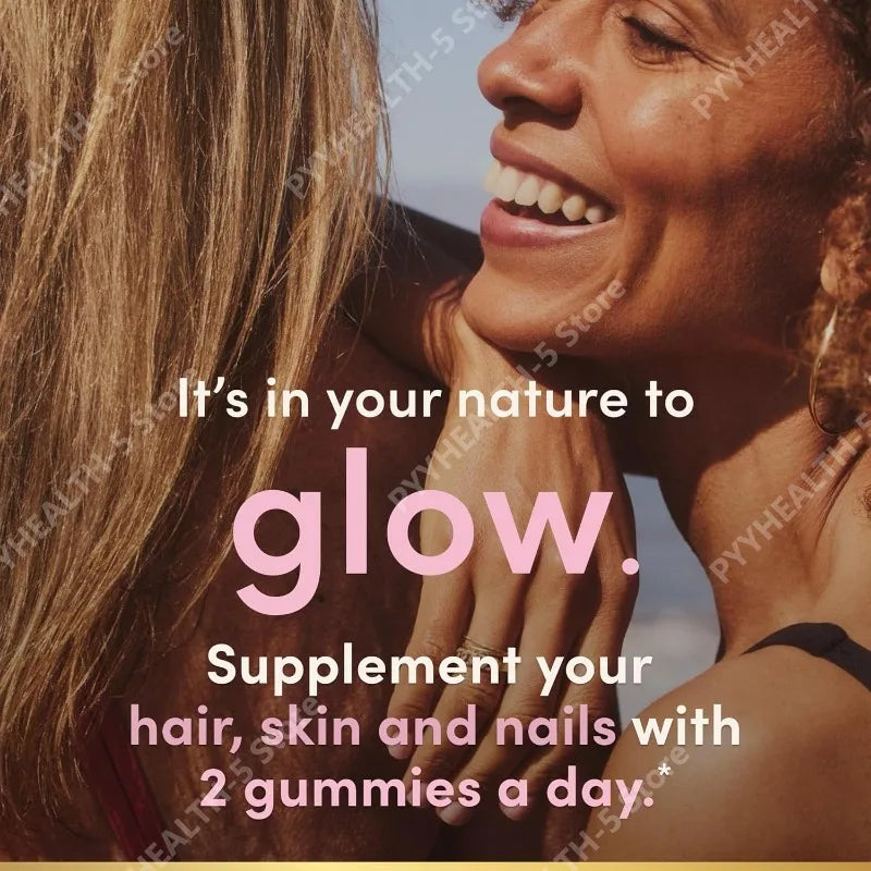 Gummies vitaminées Cheveux, Peau & Ongles avec biotine, 2500 Mcg, Fraise, 60 unités, Aliment santé