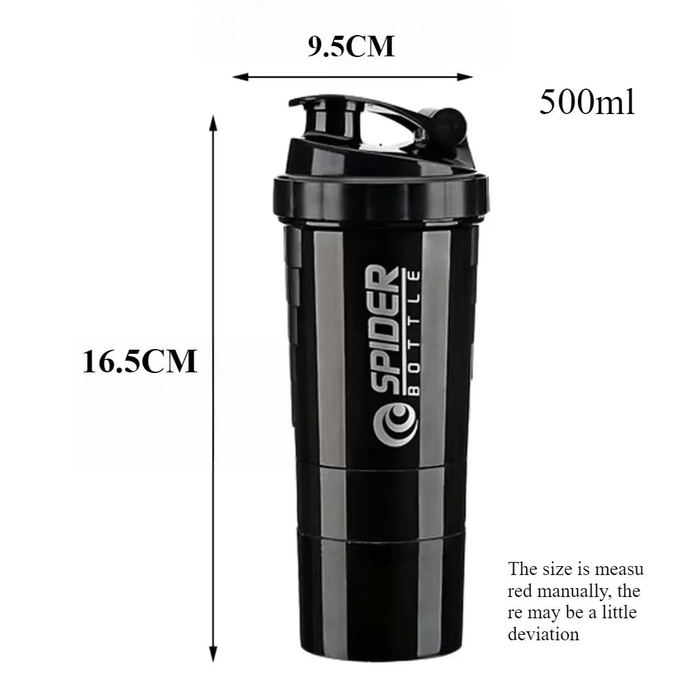 Bouteille Shaker Protéines Premium 590 ml, avec Agitateur Métallique, Idéale pour les Shakes Protéinés et les Boissons Pré-Entraînement