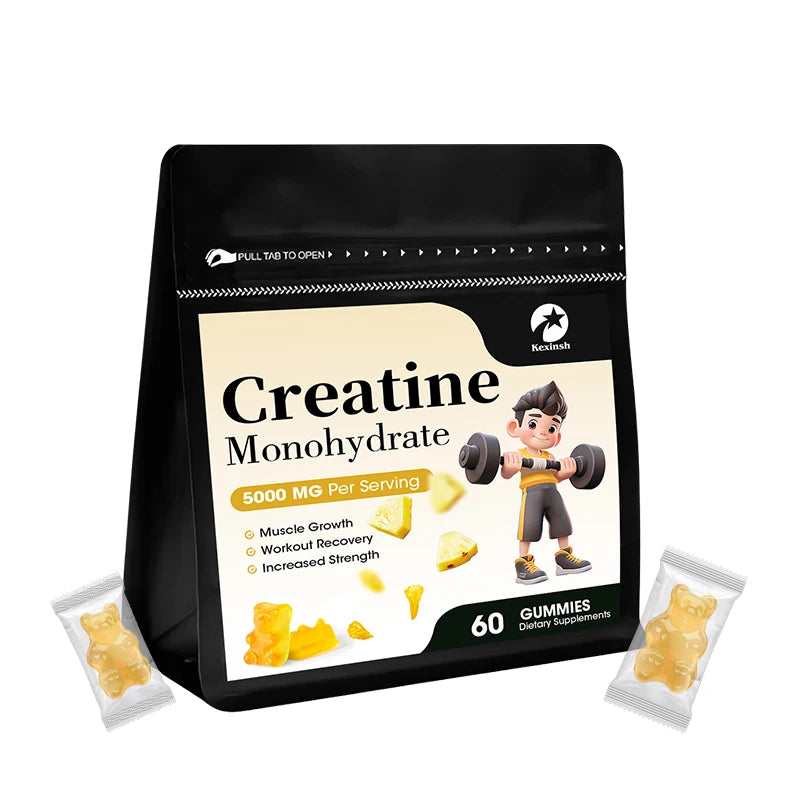 Kexinsh Creatine Gummies Monohydrate de Créatine 5000mg Booster d'Énergie Améliore la Force, l'Énergie, l'Endurance, Améliore l'Endurance
