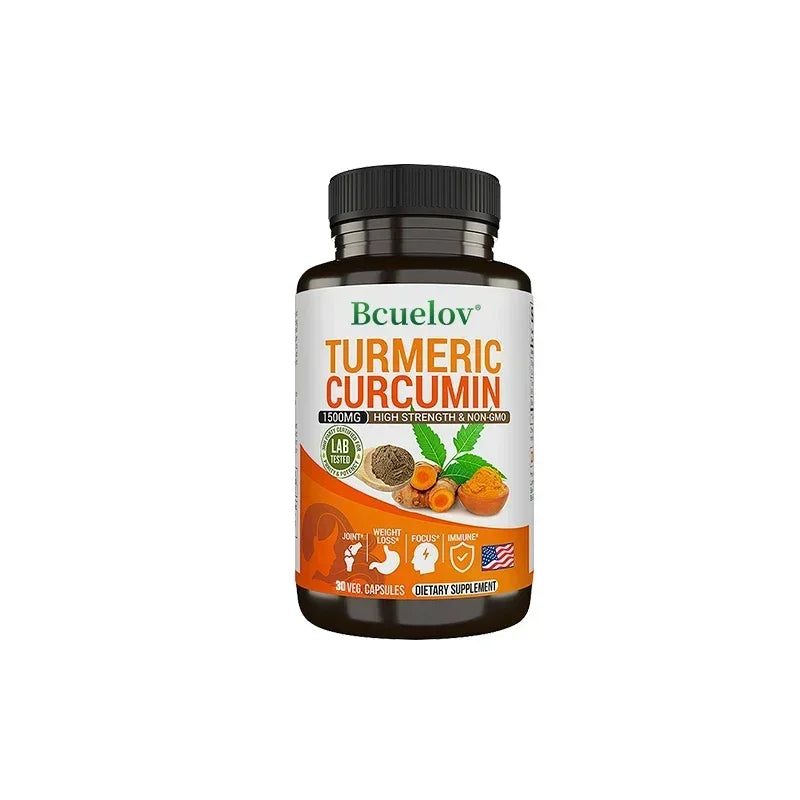 Turmeric curcumin with bioperine capsules 120ct bottle for joint and heart health.
