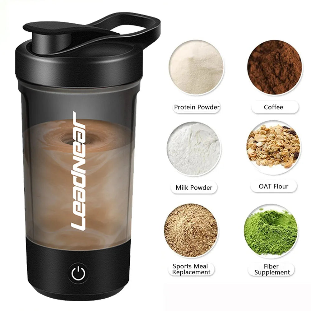 Bouteille shaker de protéines de lactosérum électrique portable USB 450 ml, tasse mélangeuse entièrement automatique, rechargeable, pour la salle de sport, sans BPA, pour cocktails