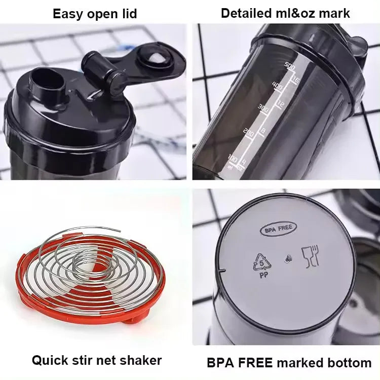 Shaker à 3 couches pour poudre de protéines, tasse à mélanger, bouteille de sport et fitness, cadeau, grande capacité, pour musculation