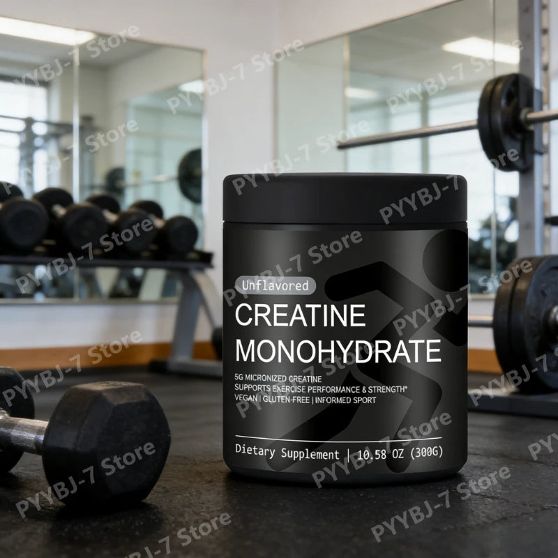 Monohydrate de créatine : Développe la masse musculaire maigre, améliore la performance et la force, soutient la récupération après l'entraînement, suppléments de santé quotidiens.