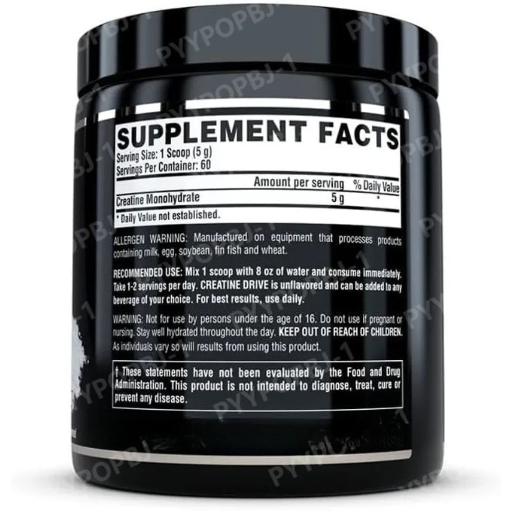 Créatine Monohydrate en Poudre 60 Portions Sans Saveur 5g Créatine Micronisée en Poudre Sans Gluten