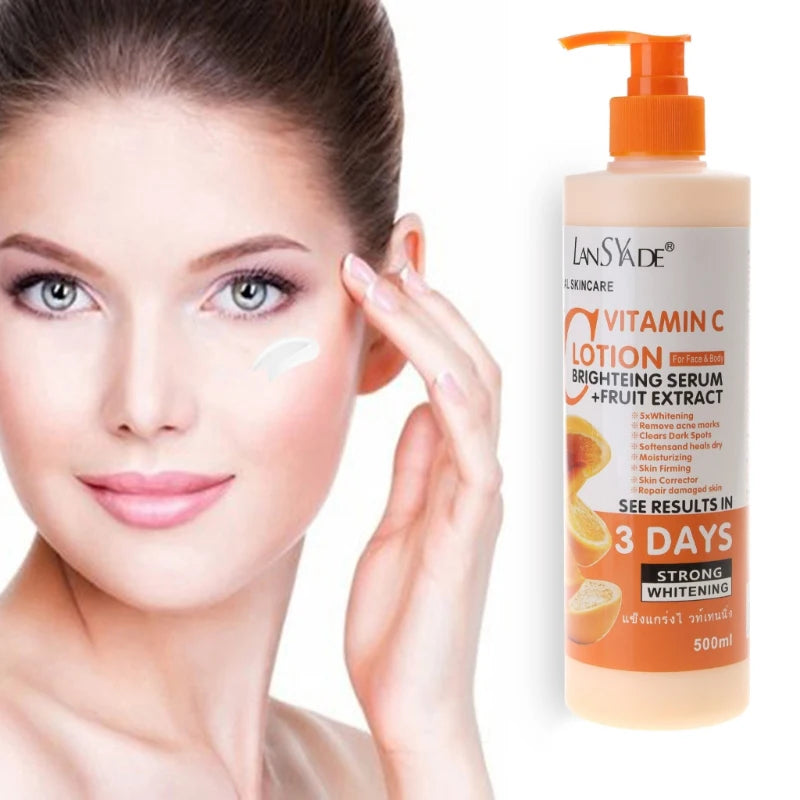 Lotion corporelle à la vitamine C Hydratante Nourrissante Crème corporelle Réparatrice Soin de la peau Anti-crevasses Éclaircissante Crème nourrissante Soin corporel