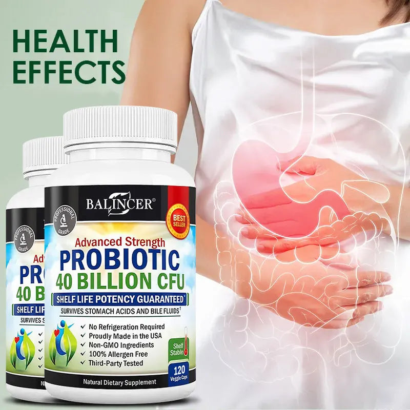 Probiotiques 40 Milliards d'UFC - Soutient la santé intestinale, favorise la digestion et l'absorption, reconstitue l'énergie, pour hommes et femmes