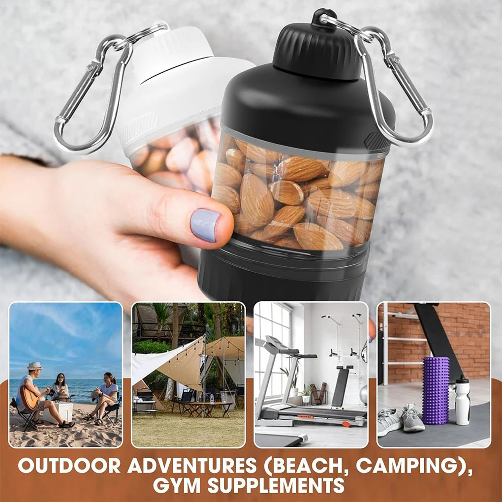 Distributeur de poudre protéinée avec boîte et boîte de rangement pour aliments en PC de qualité alimentaire, convient pour l'exercice en salle de sport, transparent