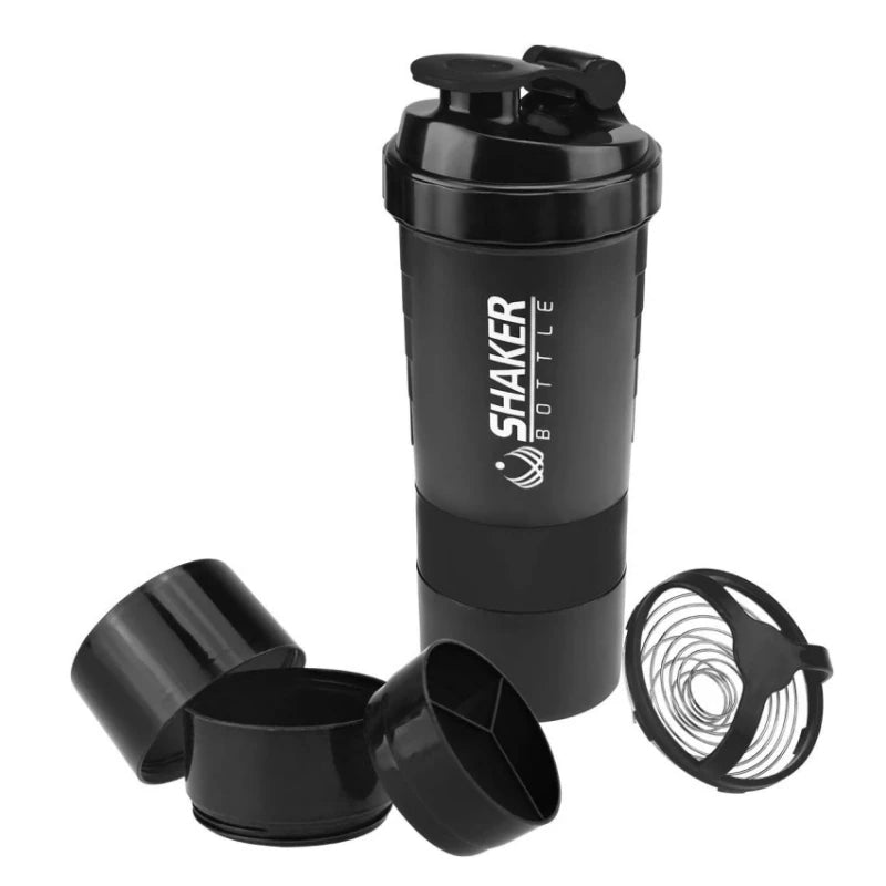 Bouteille Shaker Protéines Bouteille Étanche pour Mélanges de Protéines Gobelet Shaker à Visser 3 Couches Bouteille Shaker Sport pour Poudre de Protéines