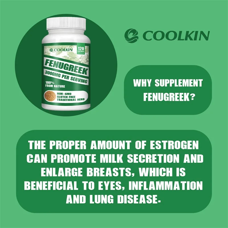 Fenugrec 3000 mg - Convient aux mères allaitantes, pour le développement des seins, améliore la circulation - Riche en protéines et en vitamines