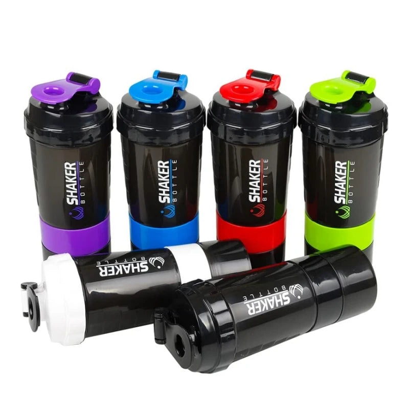 Bouteille Shaker Protéines Bouteille Étanche pour Mélanges de Protéines Gobelet Shaker à Visser 3 Couches Bouteille Shaker Sport pour Poudre de Protéines
