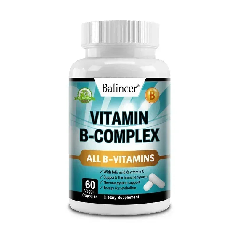 Complément en complexe de vitamine B, contenant de l'acide folique et de la vitamine C, soutient l'énergie, la santé immunitaire, supplément antioxydant