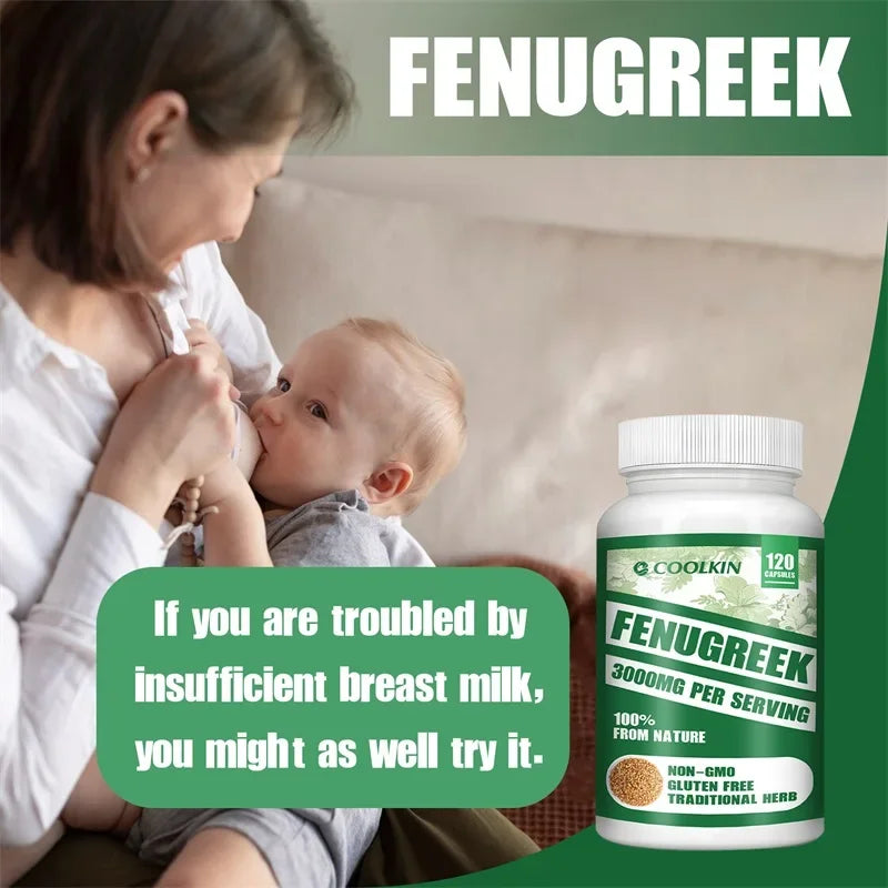 Fenugrec 3000 mg - Convient aux mères allaitantes, pour le développement des seins, améliore la circulation - Riche en protéines et en vitamines