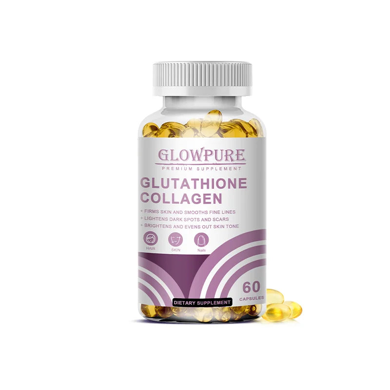 Capsules éclaircissantes et anti-âge pour la peau - Supplément de glutathion et de collagène avec antioxydant pour les peaux ternes