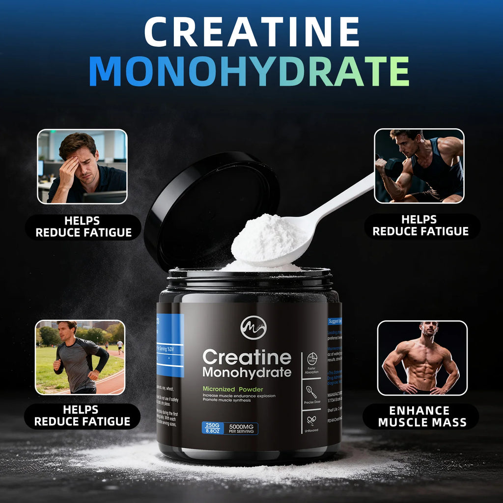 Minch Créatine Monohydrate Compléments pour Adultes pour le Développement Musculaire Améliore les Performances Sportives Sans Goût et à Dissolution Rapide