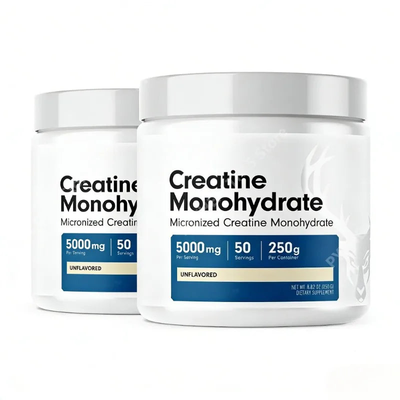 Créatine Monohydrate Micronisée Pure pour Hommes et Femmes - Facile à Mélanger et Sans Saveur - 5G Par Portion 250 Grammes Par Récipient