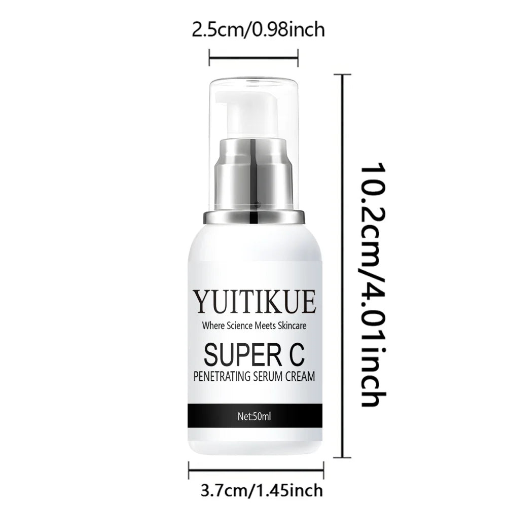 YUITIKUE Crème Sérum Vitamine C Collagène - Pour une peau plus ferme, liftée et plus lisse, formule pénétrante, 50ml
