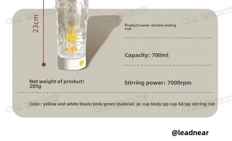 Gobelet mélangeur électrique automatique de 450 à 700 ml, bouteille de shaker de protéines portable, alimenté par piles, gobelet mélangeur entièrement automatique pour la maison