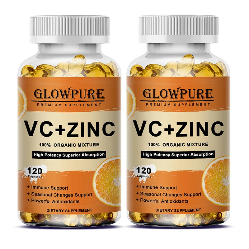 Vitamine C et Zinc pour le soutien immunitaire et antioxydant - Favorise le métabolisme, le blanchiment de la peau et l'anti-âge