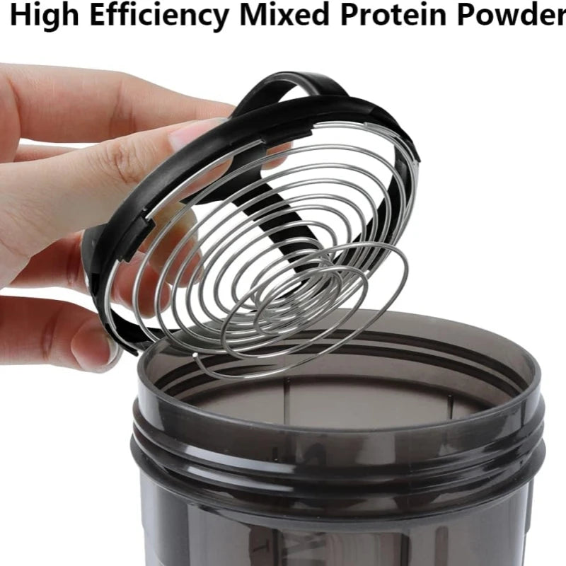 Bouteille Shaker Protéines Bouteille Étanche pour Mélanges de Protéines Gobelet Shaker à Visser 3 Couches Bouteille Shaker Sport pour Poudre de Protéines