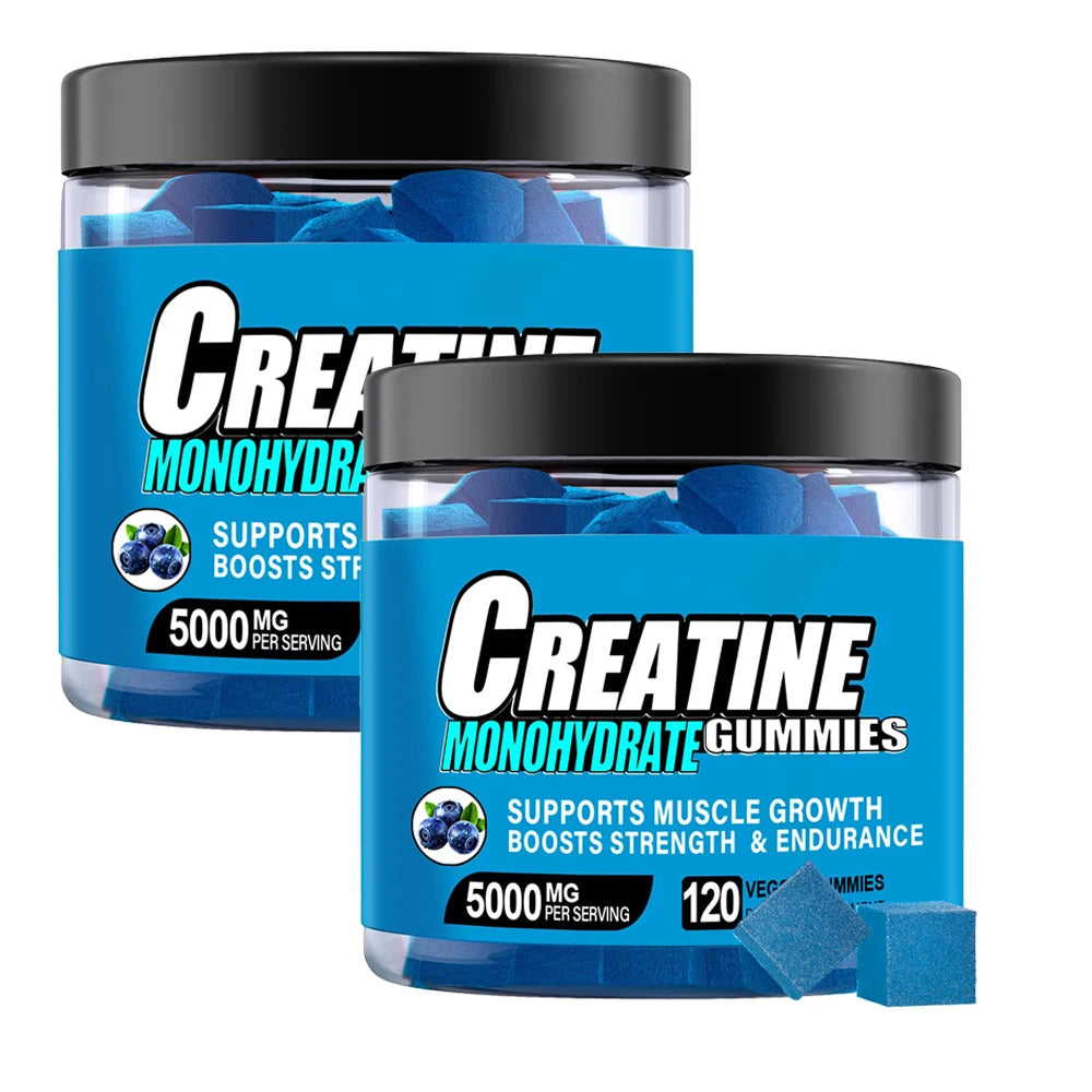Gummies de créatine monohydrate pour hommes et femmes, soutien de la concentration, des muscles, de la force, de la récupération, de la santé cognitive et de la mémoire - Végan