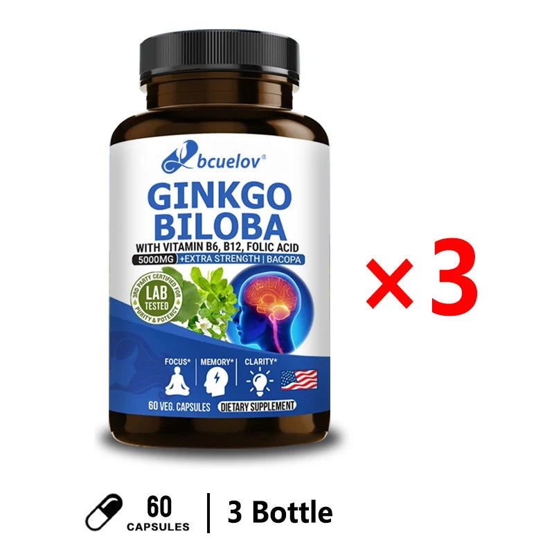 Complément nootropique avancé pour le cerveau Améliore la mémoire, la concentration, stimule l'énergie nerveuse et le QI Vitamines B12, B6
