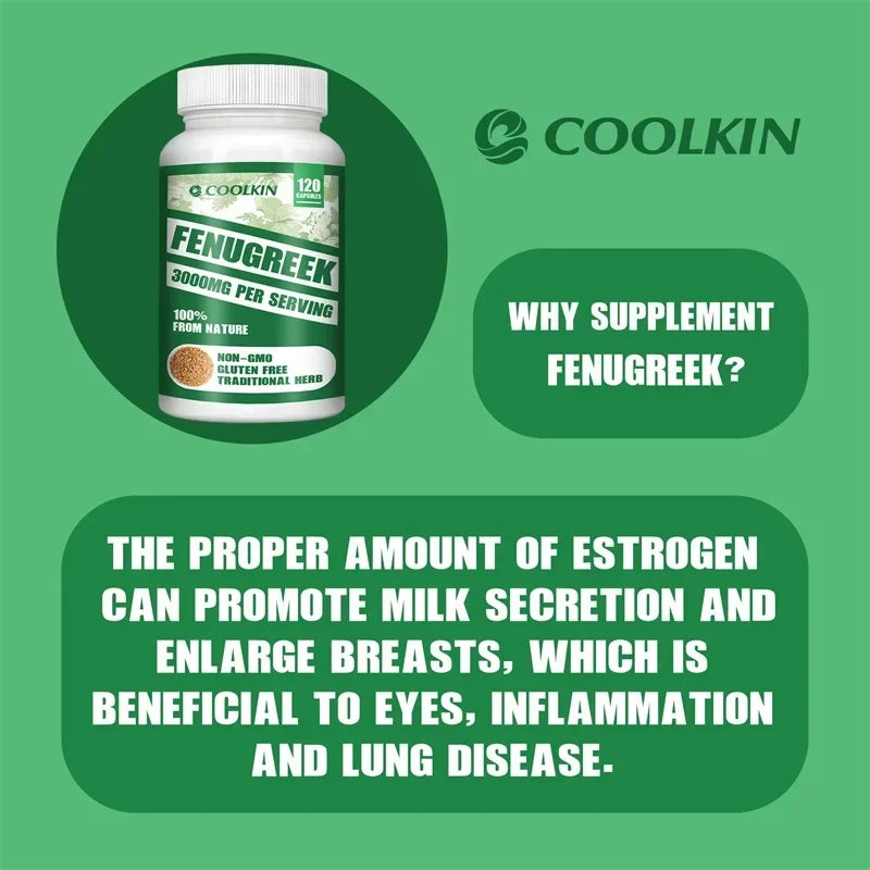 Fenugrec 3000 mg - Convient aux mères allaitantes, pour le développement des seins, améliore la circulation - Riche en protéines et en vitamines