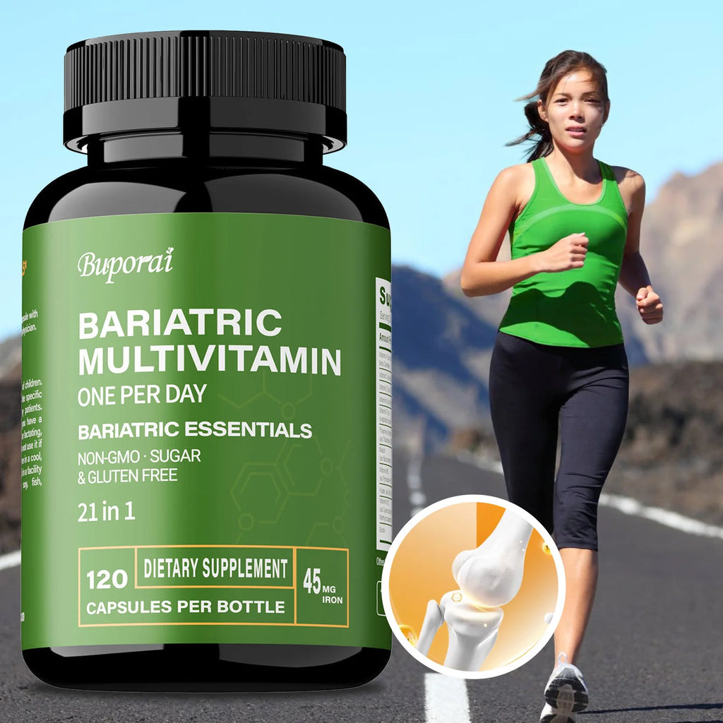 Bariatric multivitamin one per day with high-potency Vitamin D3 and Magnesium.