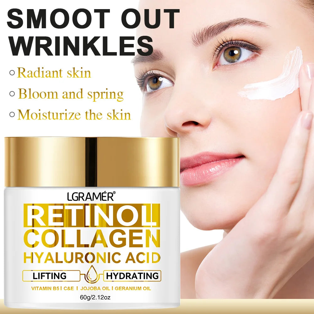 Crème visage au rétinol hydratante anti-rides collagène acide hyaluronique soins de la peau cosmétique pour femmes et hommes