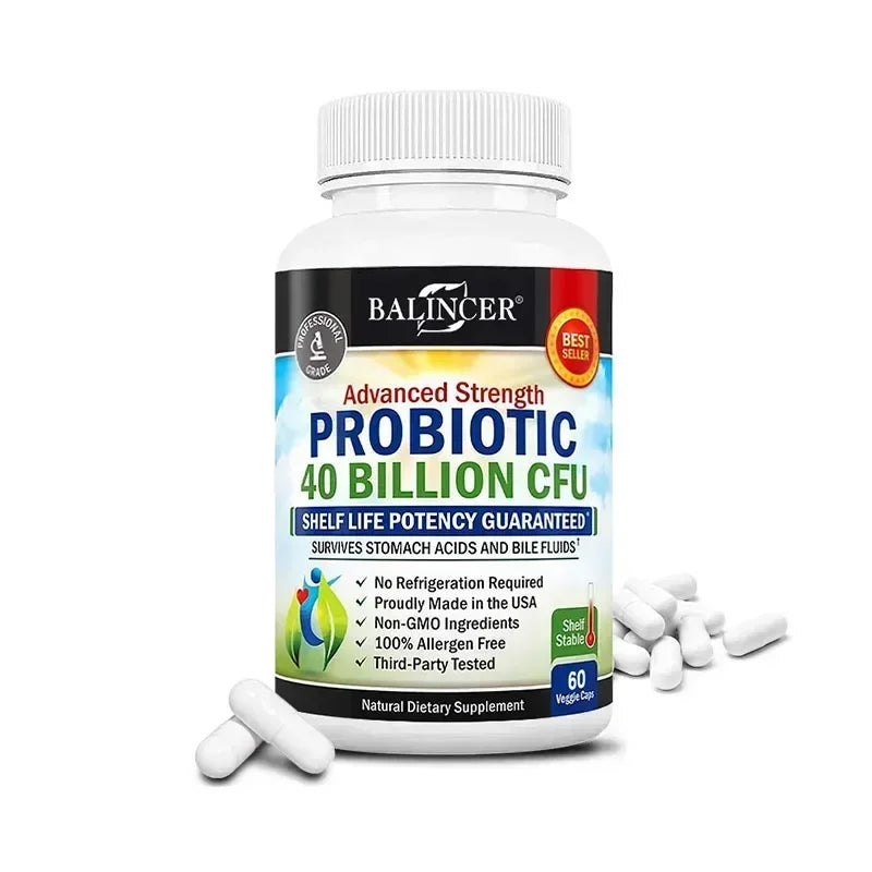 Probiotiques 40 Milliards d'UFC - Soutient la santé intestinale, favorise la digestion et l'absorption, reconstitue l'énergie, pour hommes et femmes
