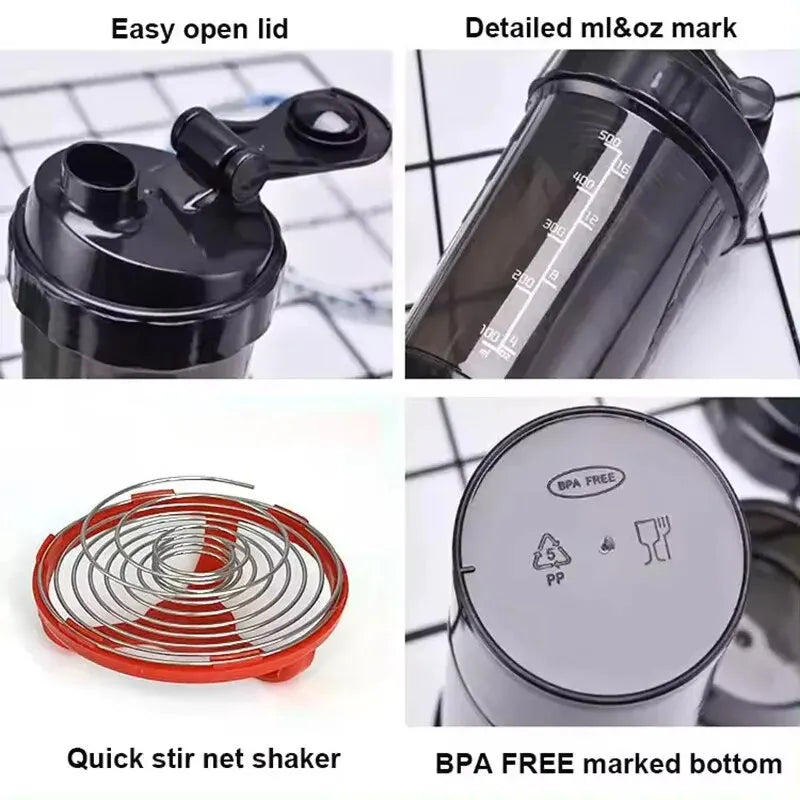 Shaker à 3 couches pour poudre de protéines, tasse à mélanger, bouteille de sport et fitness, cadeau, grande capacité, pour musculation