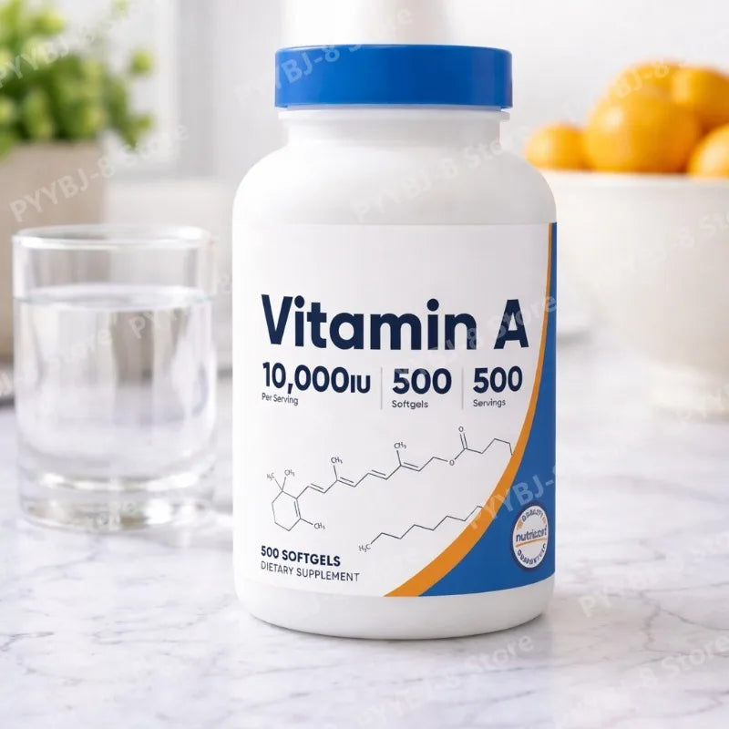 Vitamin A Capsule 10,000 IU with Glycerol Helps Maintain The Immune System Bones and Skin Health Non GMO Gluten Free 500 Count