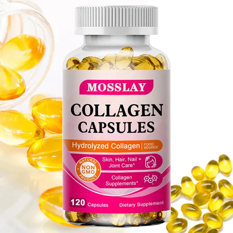Gélules de collagène avec complexe d'acide hyaluronique et de vitamine C, supplément blanchissant pour la peau