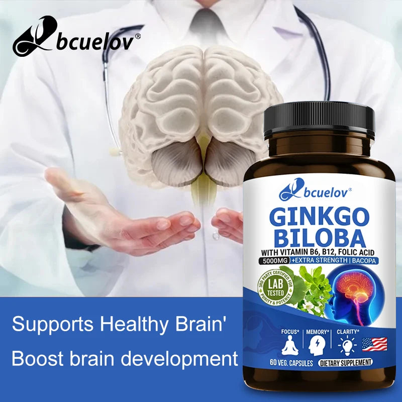 Complément nootropique avancé pour le cerveau Améliore la mémoire, la concentration, stimule l'énergie nerveuse et le QI Vitamines B12, B6