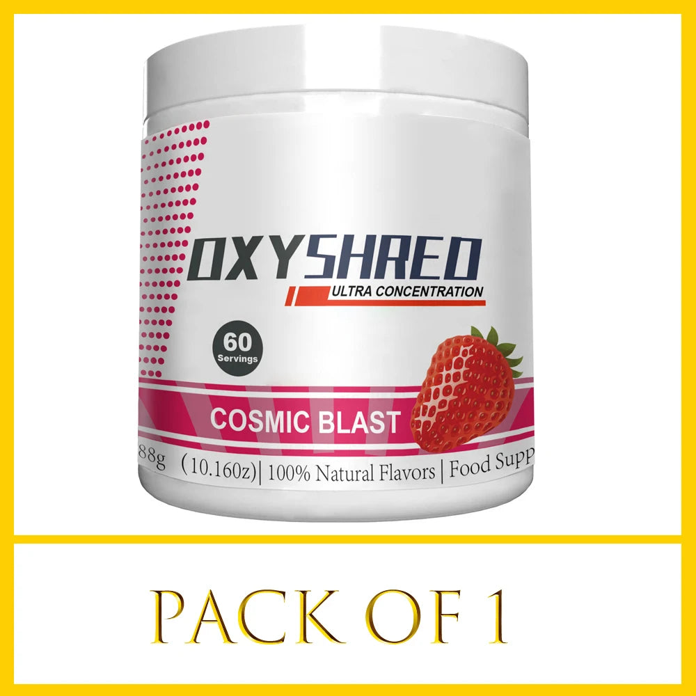 Oxyshred Sport : poudre pré-entraînement qui favorise l'énergie - Saveur Cosmic Blast - Complément pré-entraînement ultra concentré Oxyshred Fat Burner