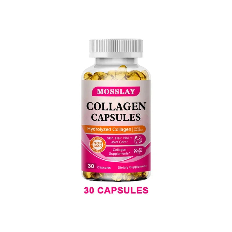 Gélules de collagène avec complexe d'acide hyaluronique et de vitamine C, supplément blanchissant pour la peau