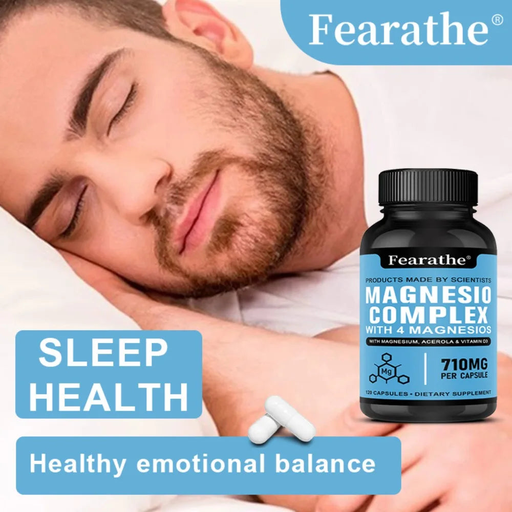 Magnesium complex with vitamin d3 showing 60 capsules for 2-month supply