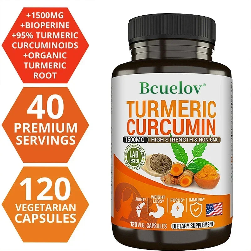 Turmeric curcumin with bioperine capsules designed for the natural recovery of an active life