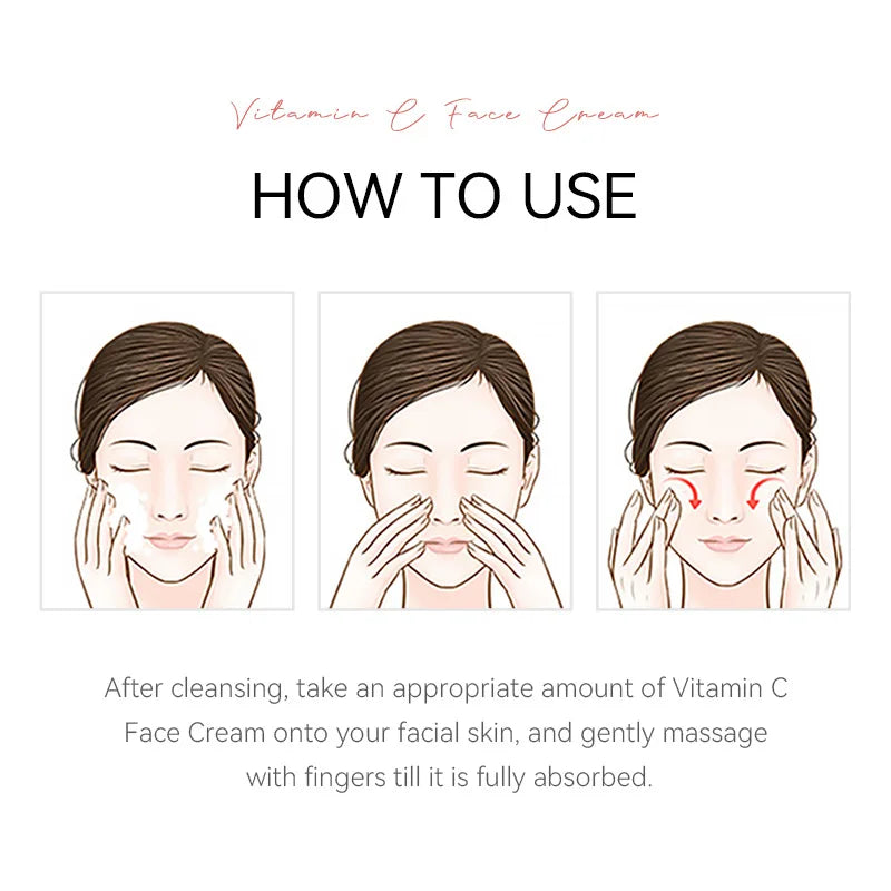LAIKOU Crème Visage Vitamine C Hydratante Nourrissante Crèmes Sakura Japonaises Uniformise le Teint Produit de Soin du Visage Beauté