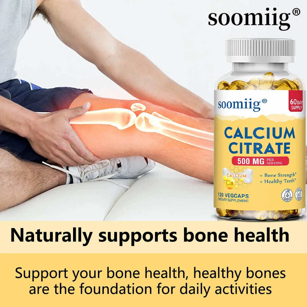 Calcium citrate bone support capsules designed for the natural recovery of an active life
