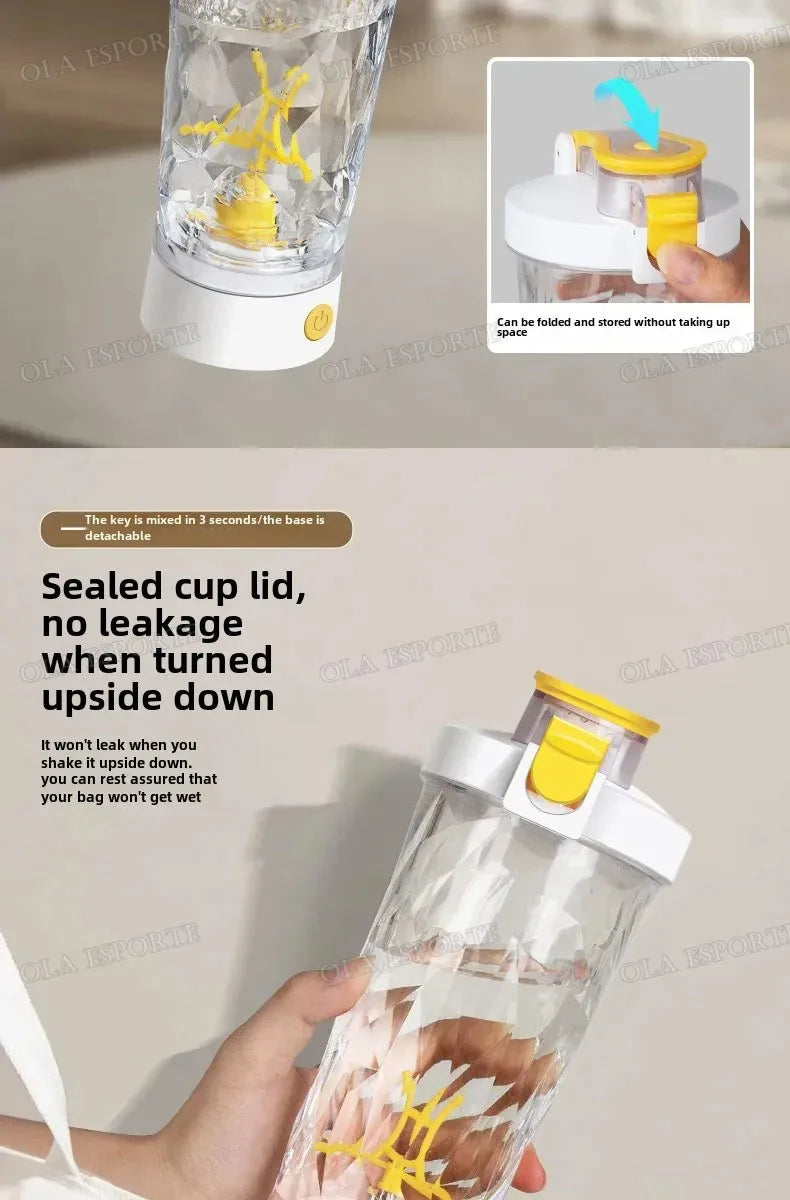 Gobelet mélangeur électrique automatique de 450 à 700 ml, bouteille de shaker de protéines portable, alimenté par piles, gobelet mélangeur entièrement automatique pour la maison