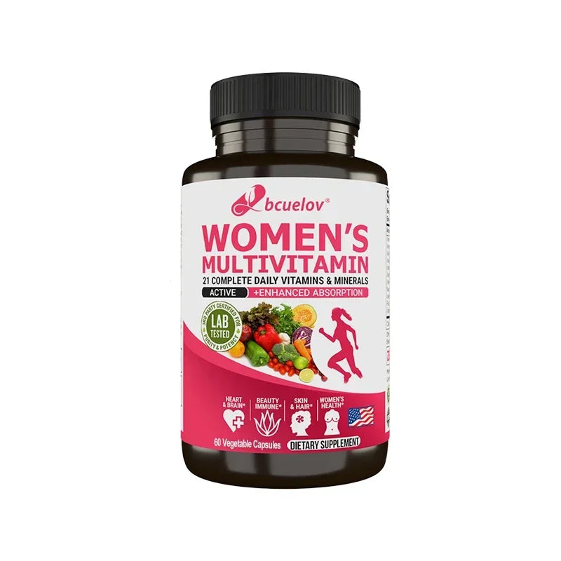 Women’s multivitamin with biotin featuring 21 complete daily vitamins and minerals.