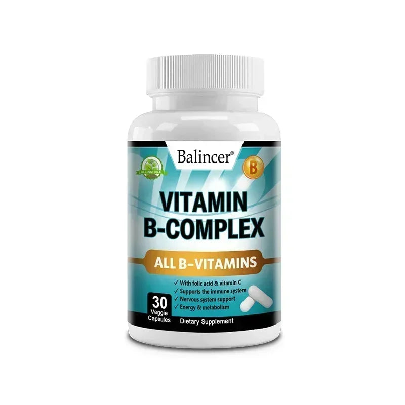 Complément en complexe de vitamine B, contenant de l'acide folique et de la vitamine C, soutient l'énergie, la santé immunitaire, supplément antioxydant