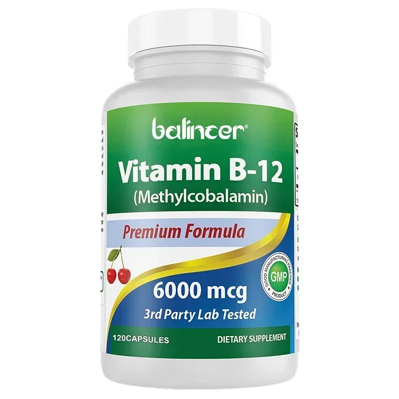Vitamine B12 - Améliore l'humeur, améliore les fonctions cérébrales, renforce le système nerveux, augmente l'énergie, favorise le métabolisme, maintient la santé cardiaque