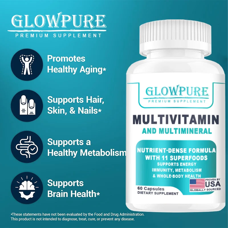 Multivitamines pour femmes, aliments entiers biologiques et minéraux naturels - Vitamines B, C, D3, K2 pour le stress, l'immunité, les cheveux, la peau et les ongles