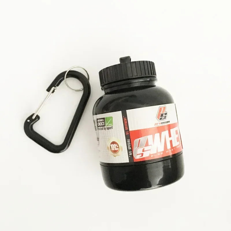 Conteneur portable de poudre protéinée, pilulier, porte-clés protéiné, nutrition sportive, bouteille d'eau, gobelet de supplément de protéines de lactosérum de sport