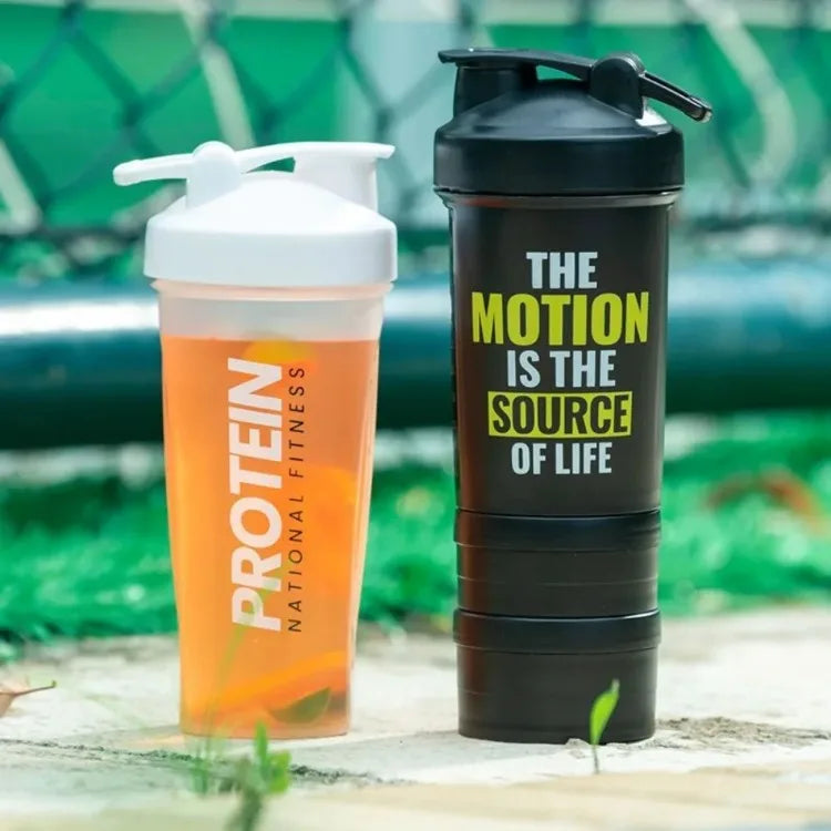 Bouteille shaker portable avec graduations pour substitut de repas protéiné