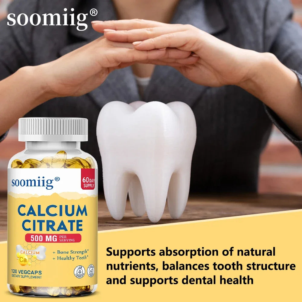 Calcium citrate bone support capsules 120ct bottle for anti-aging bone care