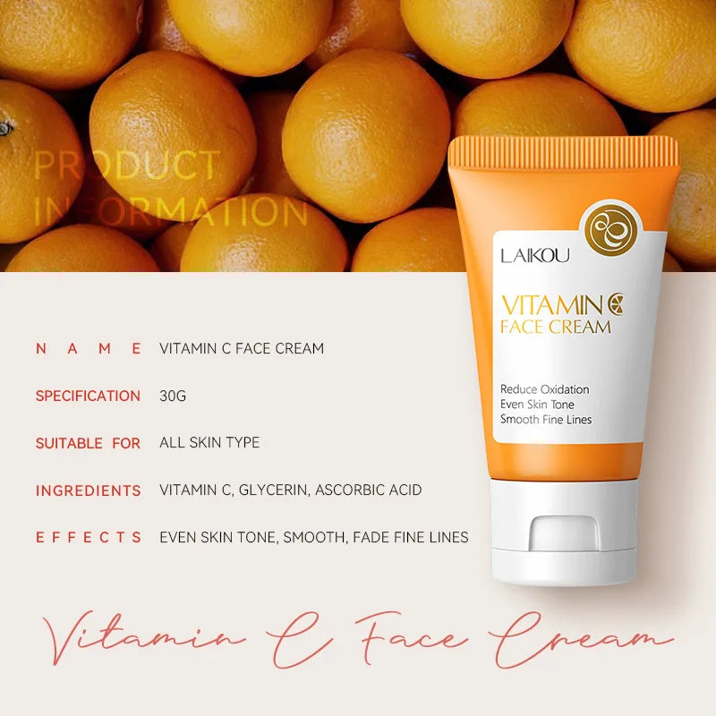 LAIKOU Crème Visage Vitamine C Hydratante Nourrissante Crèmes Sakura Japonaises Uniformise le Teint Produit de Soin du Visage Beauté